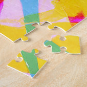 Abstract creatief tekenen, kleurrijke achtergrond. legpuzzel (Zijkant)