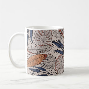 Abstract, creatief tropisch naadloos patroon op ba koffiemok