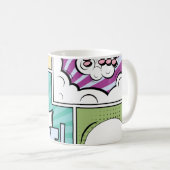 Abstract creative concept comic pop art style blan koffiemok (Voorkant rechts)