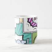 Abstract creative concept comic pop art style blan koffiemok (Center)