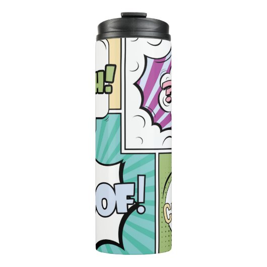 Abstract creative concept comic pop art style blan thermosbeker (Voorkant)