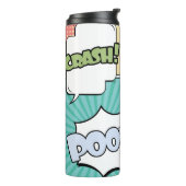 Abstract creative concept comic pop art style blan thermosbeker (Gedraaid links)