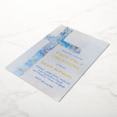 abstract cross First Holy Communion Folie Uitnodiging (Gedraaid)