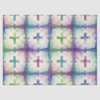 Abstract Cross pattern pretty watercolor faith Tissuepapier