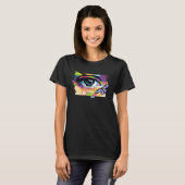 Abstract Crying Eye Purple Butterfly Soft Girl Aes T-shirt (Voorkant volledig)