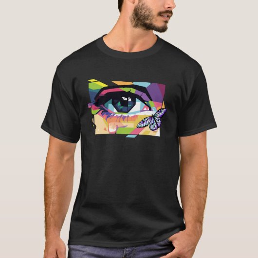 Abstract Crying Eye Purple Butterfly Soft Girl Aes T-shirt (Voorkant)