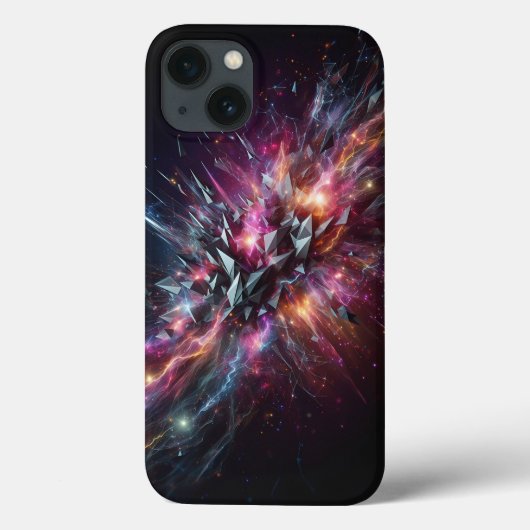 Abstract Crystal Energy Burst Phone Case - Neon  (Achterkant)