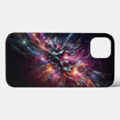 Abstract Crystal Energy Burst Phone Case - Neon  (Achterkant (horizontaal))