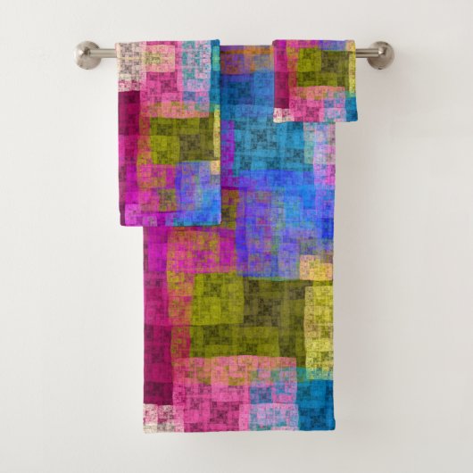 Abstract cubes bad handdoek (Insitu)