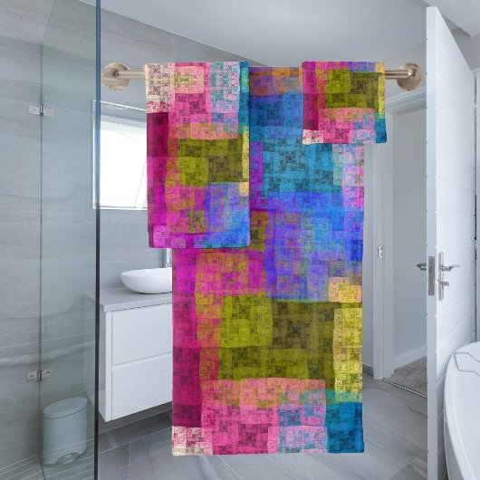 Abstract cubes bad handdoek