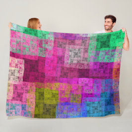 Abstract cubes fleece deken