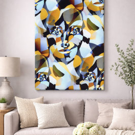 Abstract Cubisme Figuratieve Geometrische Vormen Canvas Afdruk