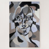 Abstract Cubisme Figurative Geometric Jigzaag Puzz Legpuzzel (Verticaal)