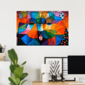 Abstract Cubisme Puppy Poster (Thuiskantoor)