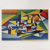 Abstract Cubistisch portret Jigzaag Puzzle Legpuzzel (Horizontaal)
