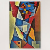 Abstract Cubistisch portret Jigzaag Puzzle Legpuzzel (Verticaal)
