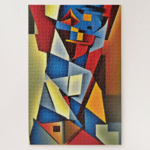 Abstract Cubistisch portret Jigzaag Puzzle Legpuzzel