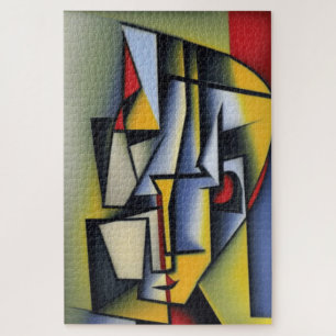 Abstract Cubistisch portret Jigzaag Puzzle Legpuzzel