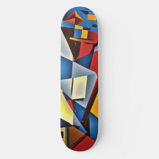 Abstract Cubistisch Portret Skateboard (Voorkant)