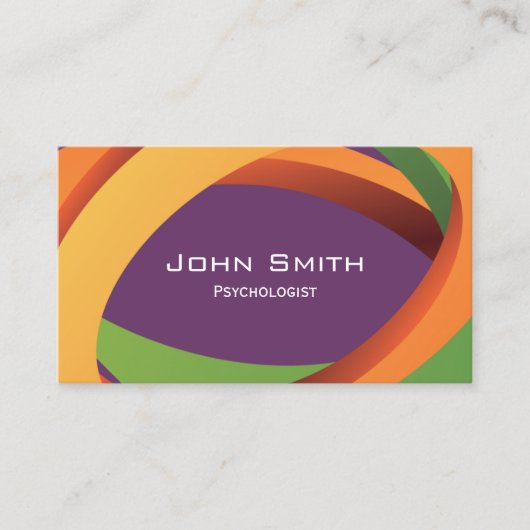 Abstract Curves Psychologist Business Card Visitekaartje (Voorkant)