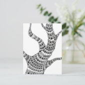 Abstract Curvy Tree Pen Drawing  Briefkaart (Staand voorkant)
