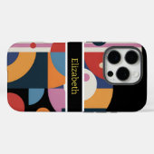 Abstract Custom Name Modern Geometric Marble Case-Mate iPhone Case (Achterkant (horizontaal))