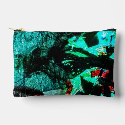 Abstract Cut Sew Bag double blue abstract recycled Etui (Voorkant)