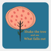 Abstract Cute Fruit Tree Vierkante Sticker (Voorkant)