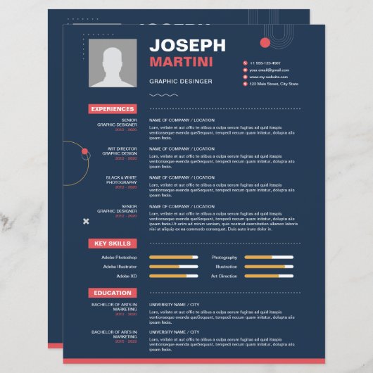 Abstract CV, CV + Letter (Voorkant / Achterkant)