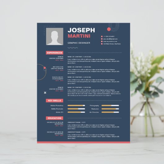 Abstract CV, CV + Letter (Staand voorkant)