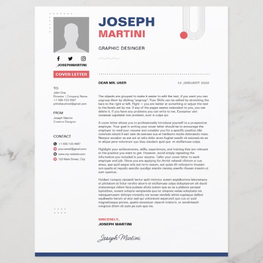 Abstract CV, CV + Letter (Achterkant)