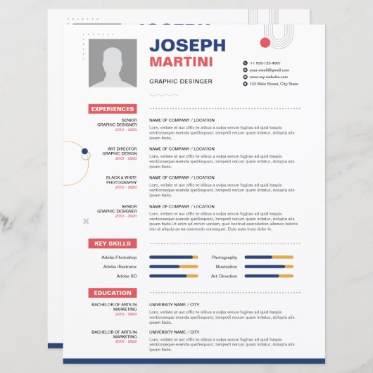 Abstract CV, CV + Letter (Voorkant / Achterkant)