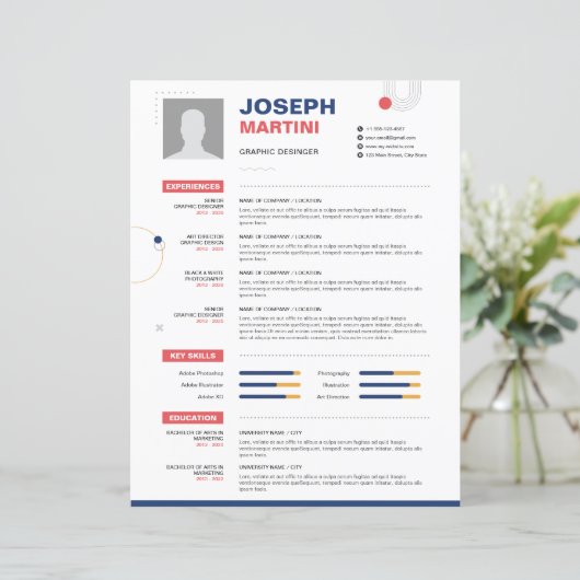 Abstract CV, CV + Letter (Staand voorkant)