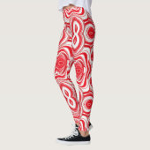 Abstract Cyber Pattern | Hypnotic Red/White  Leggings (Links)