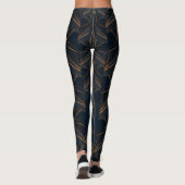 Abstract Cyber Pattern | Neon Copper Glow Leggings (Achterkant)