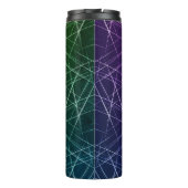 Abstract Cyber Pattern | Purple & Emerald Grid Thermosbeker (Achterkant)