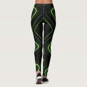 Abstract cyberpatroon | Neon groene gloed Leggings (Achterkant)
