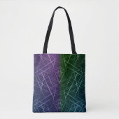 Abstract cyberpatroon | Paarse en smaragdgroene gr Tote Bag (Voorkant)