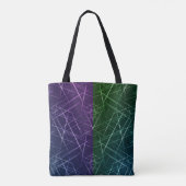 Abstract cyberpatroon | Paarse en smaragdgroene gr Tote Bag (Achterkant)