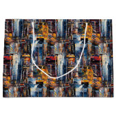 Abstract cyberpunk stadslandschap skyline (1) groot cadeauzakje (Voorkant)