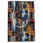Abstract cyberpunk stadslandschap skyline (1) medium cadeauzakje (Voorkant)