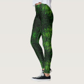 Abstract Cybertpatroon | Zwart & Lime Plasma Leggings (Links)