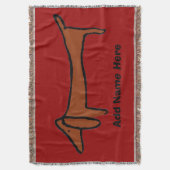 Abstract Dachshund en rood Deken (Voorkant Verticaal)