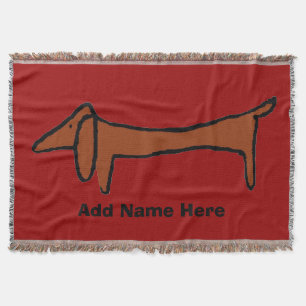 Abstract Dachshund en rood Deken