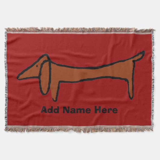 Abstract Dachshund en rood Deken (Voorkant)