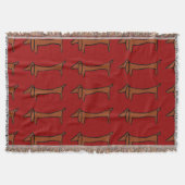 Abstract Dachshund en rood Deken (Voorkant)