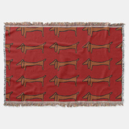 Abstract Dachshund en rood Deken