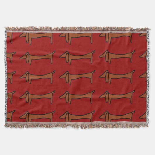 Abstract Dachshund en rood Deken (Voorkant)