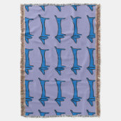 Abstract Dachshund in Blauw Deken (Voorkant Verticaal)