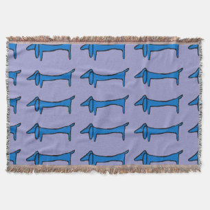 Abstract Dachshund in Blauw Deken